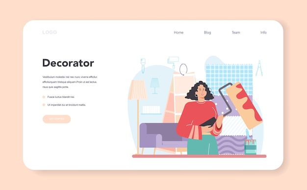 プロのデコレータWebバナーまたはランディングページデザイナーの計画