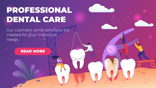 Illustrazione professionale di cure dentistiche.