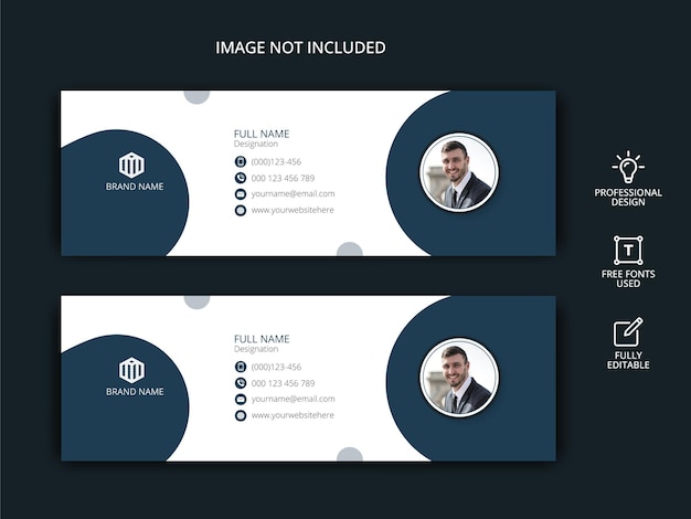 プロのデザインの電子メール署名テンプレートとプロのフェイスブックバナープレミアムベクトル