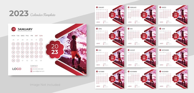 Professional desk calendar template design 2023