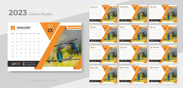 Professional desk calendar template design 2023