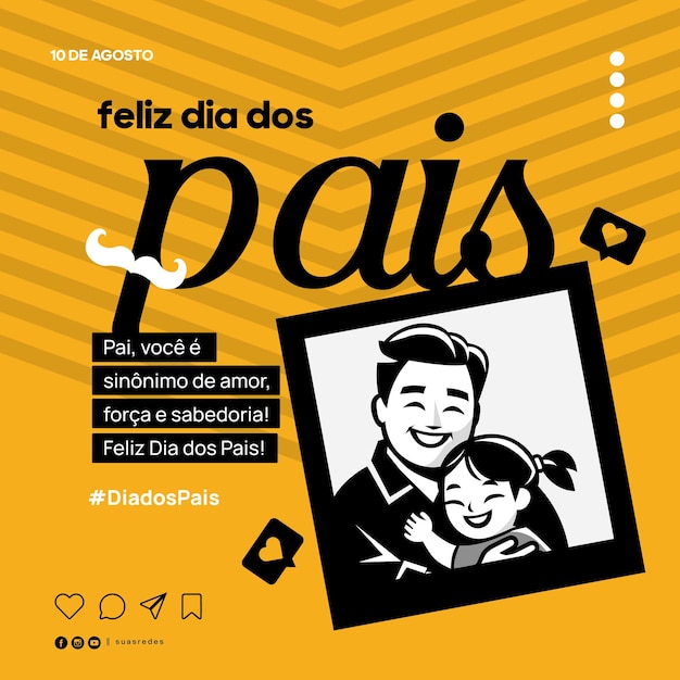 소셜 미디어 포스트에 대한 전문적인 dia dos pais 디자인