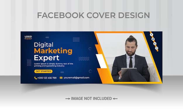 Professional digital marketing agency banner or social media facebook cover template