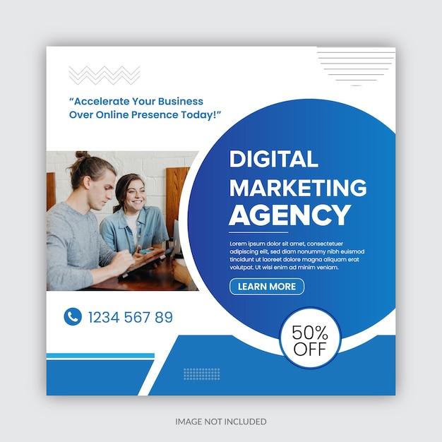 Professional Digital marketing agency editable post design template