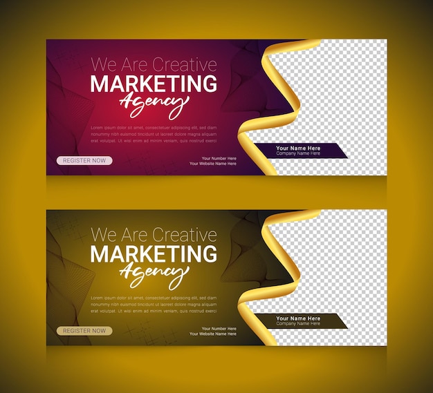 Professional Digital Marketing Agency horizontal banner template set