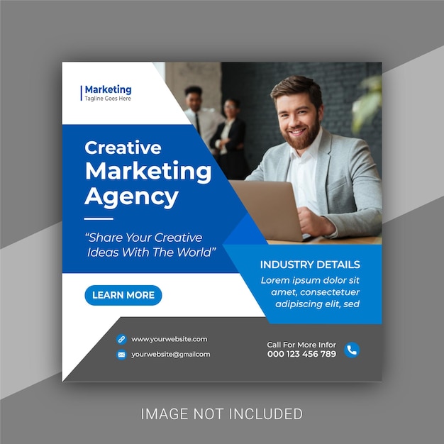 Modello di post e banner per agenzia di marketing digitale professionale