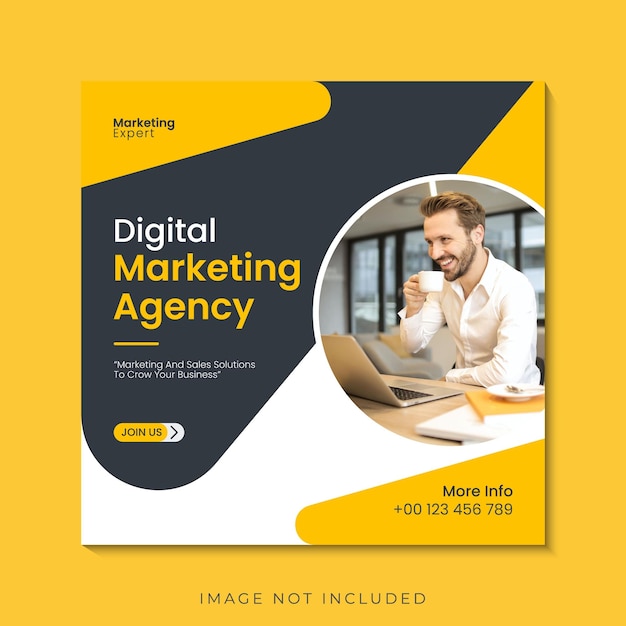 Vector professional digital marketing agency social media instagram post template design