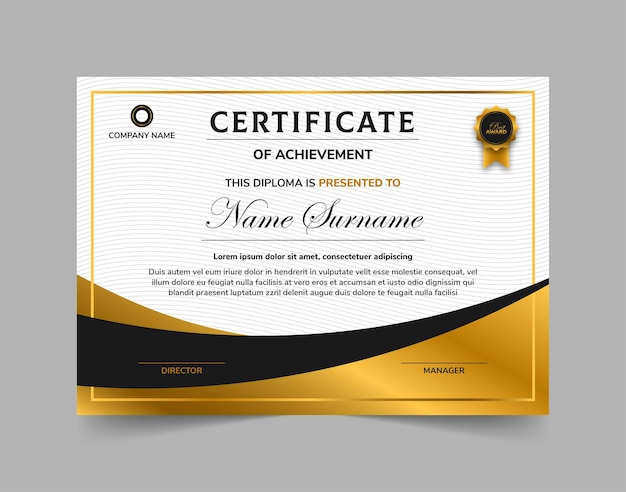 Professional diploma certificate template