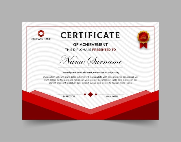 Professional Diploma Certificate Template