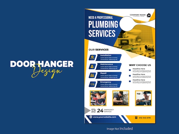 Vector professional door hanger design template