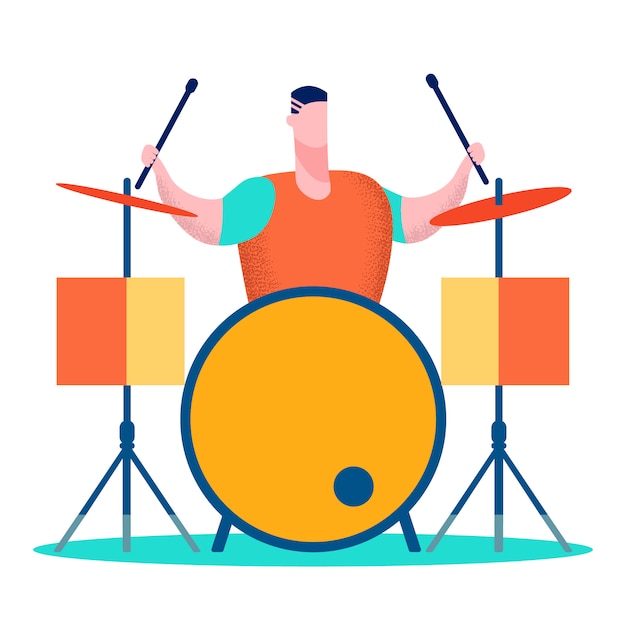 Vector professional drummer