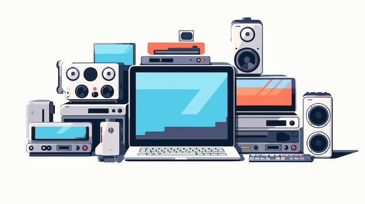 Vector professional electronic devices graphic design vector art