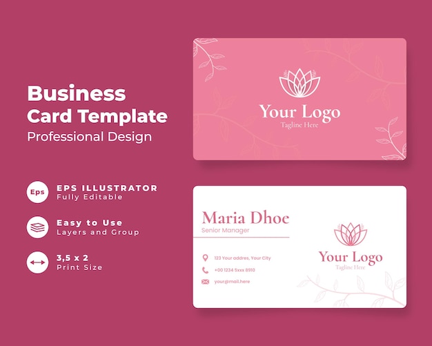 Professional elegant beauty salon business card design template