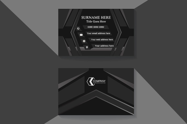 Вектор Профессиональный элегантный черный современный шаблон дизайна визитной карточки