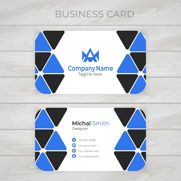 Professional elegant blue and black modern creative business card