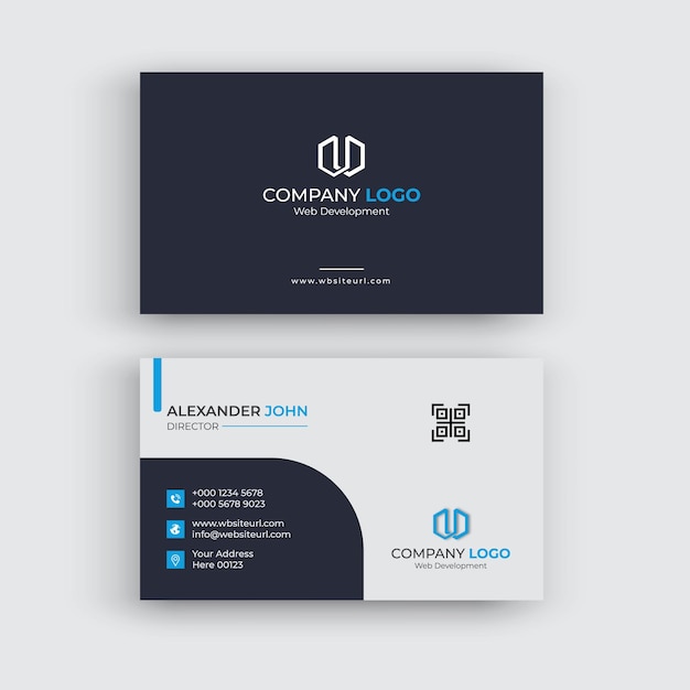 Professional elegant blue elegant corporate business card