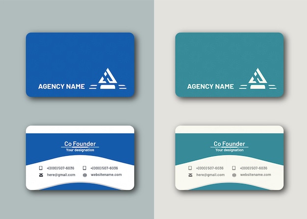 Professional elegant blue and white creative business card