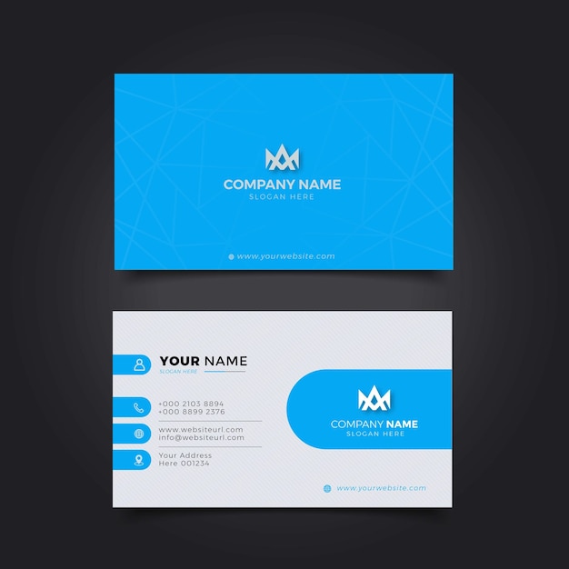 Professional Elegant blue and white Modern Business Card Design Template