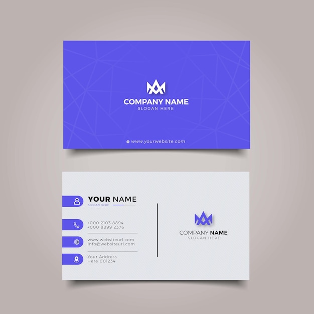 Professional Elegant blue and white Modern Business Card Design Template