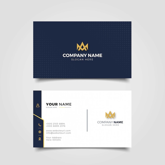 Professional Elegant blue and white Modern Business Card Design Template