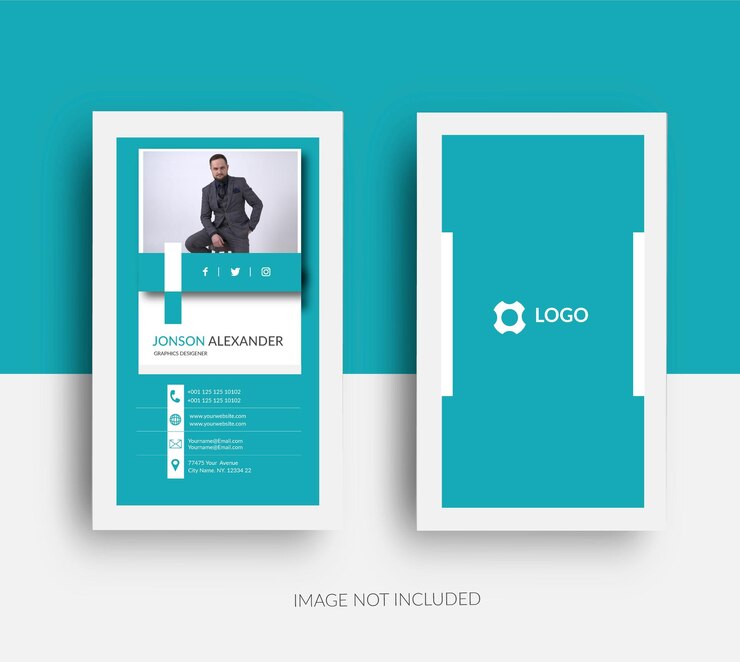 Vector professional elegant blue and white modern business card design template