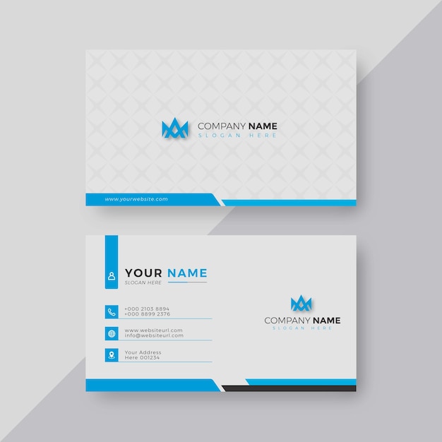 Professional Elegant Blue and white Modern Creative Business Card