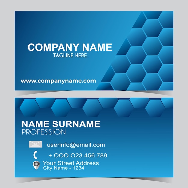 Professional elegant business card blue design