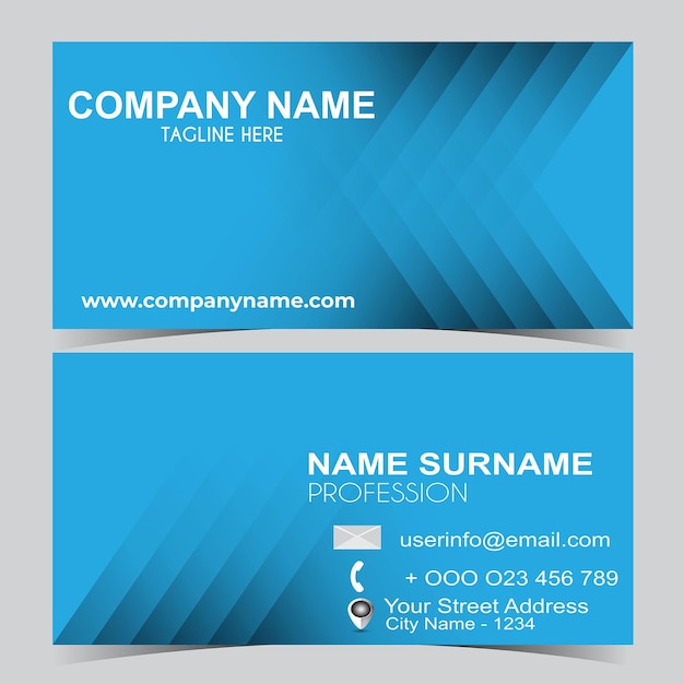 Professional elegant business card blue design