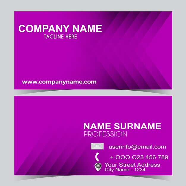 Professional elegant business card pink design