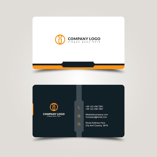 Professional elegant business card template Premium Vector