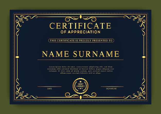 Professional Elegant certificate template cover banner design