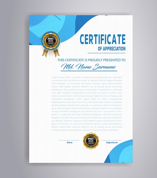 Professional Elegant certificate template design