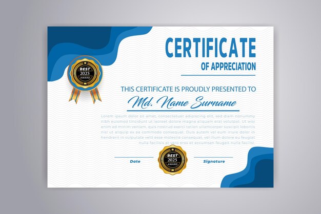 Professional Elegant certificate template design