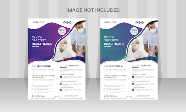 Vector professional elegant corporate medical healthcare clinic flyer poster vector template design