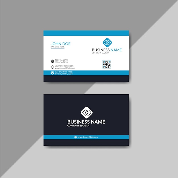professional elegant and creative blue and black modern business card template design