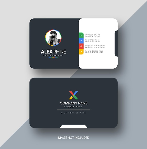 Professional elegant creative modern minimalist business card template for photographer