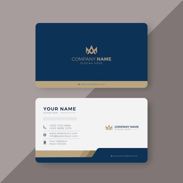 Professional elegant Gold foil and white modern business card design template