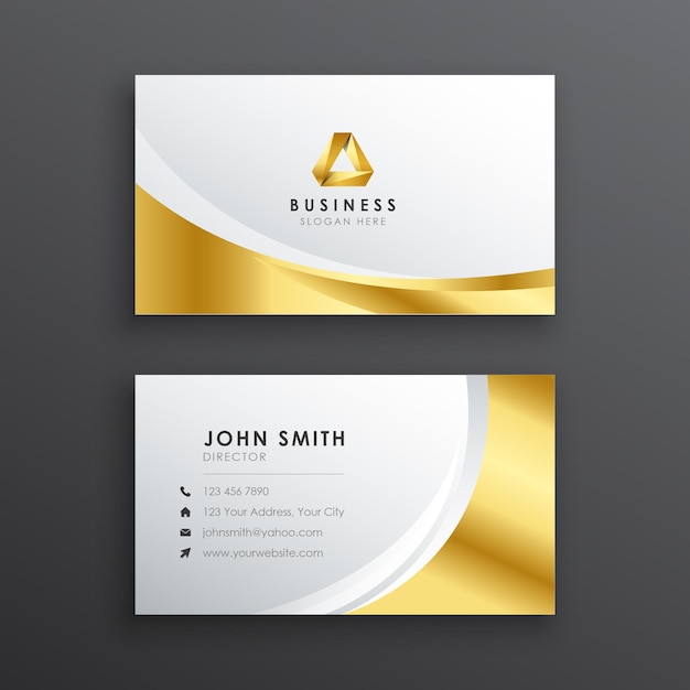 Professional elegant gold & silver business card