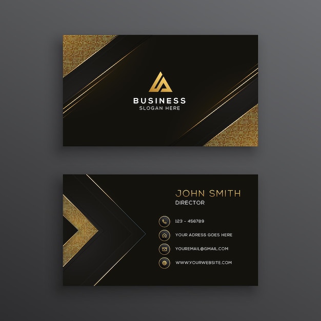 Professional Elegant Golden Business Card Template