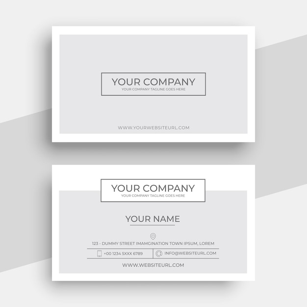 Professional elegant gray and white modern business card design template