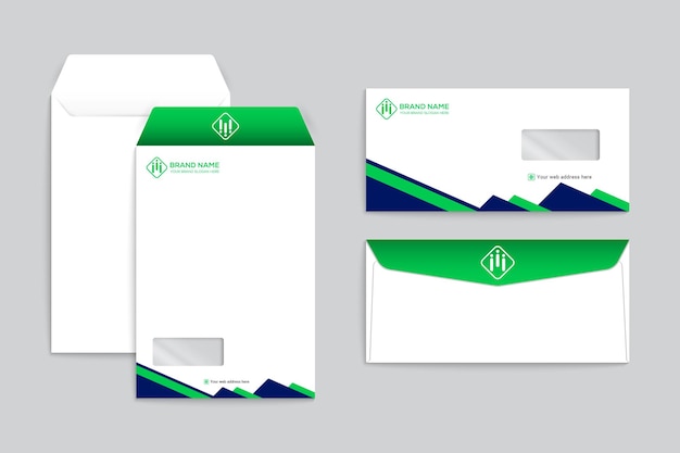 Professional elegant green color envelope design