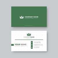 Professional elegant green and white modern business card design template