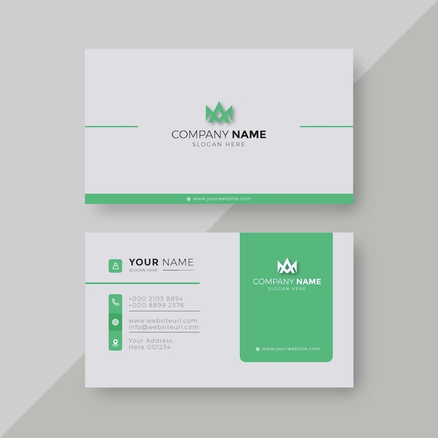 Professional Elegant green and white Modern Business Card Design