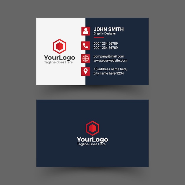 Professional elegant modern business card design template premium vector