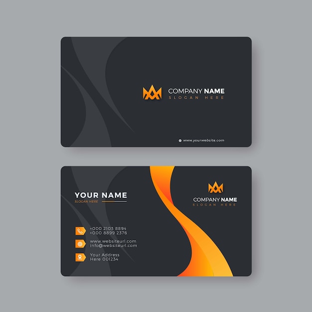 Professional Elegant orange background Business Card Design