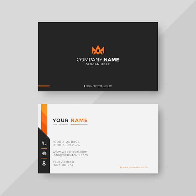 Professional elegant orange and white modern creative business card