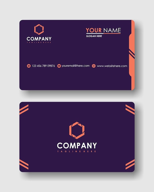 Professional elegant purple background business card