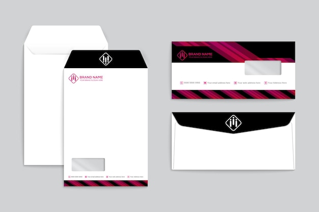 Professional elegant red and black envelope design