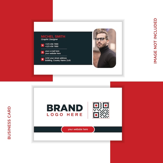 Professional elegant red and black modern business card