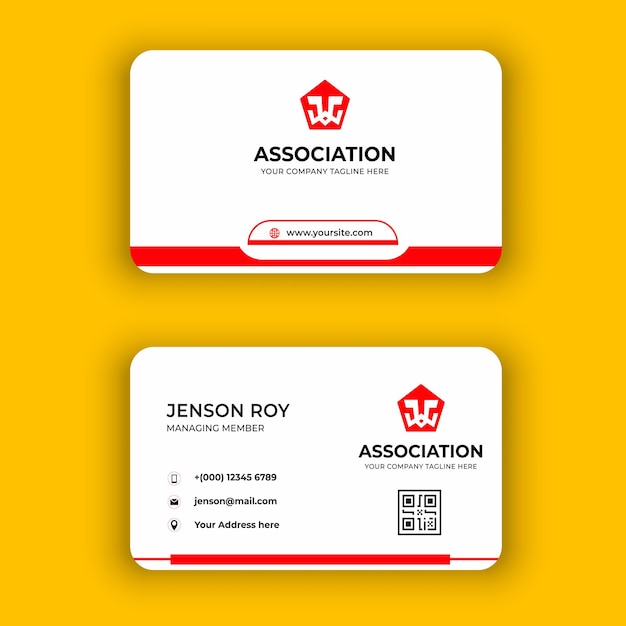 Professional elegant red and white color business card